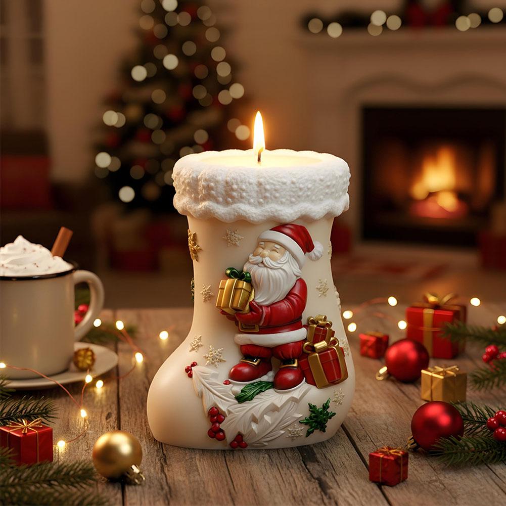 Christmas Stockings Shape Ornament Making Gypsum Cup Mold DIY Glue Mold Aromatherapy Candle Cup Aromatherapy Candles Mold