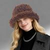 Women's Winter Thickened Faux Shearling Bucket Hat, Fluffy Soft Warm Fisherman Cap, Comfortable Outdoor Hat for Fall & Winter