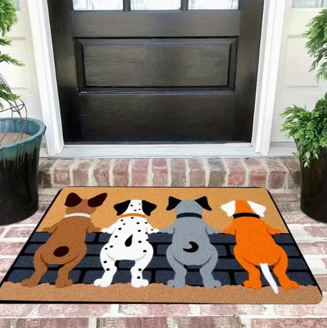 Cute Dog French Bulldog Doormat Is Perfect for Spring and Holiday Decoration and Gifts Camping Entry Mats and Home Soft Carpets