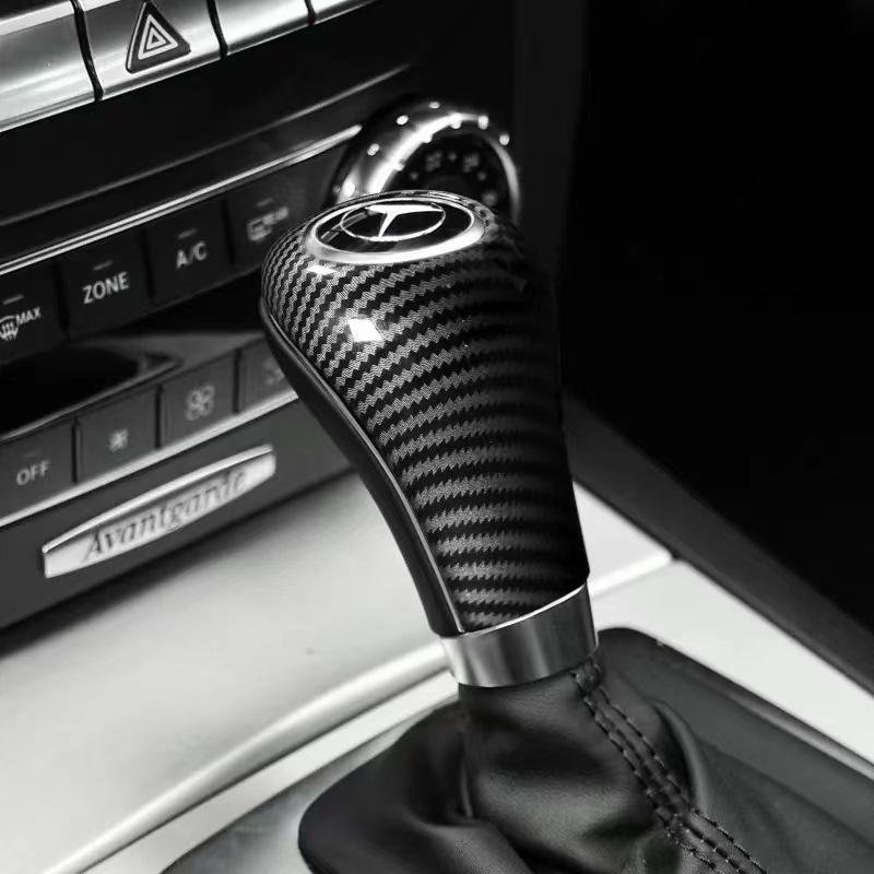 Pokrowiec na gałkę zmiany biegów z włókna węglowego dla Mercedes-Benz W204/W211/W212/W169 CLS A/C/E/G-Class