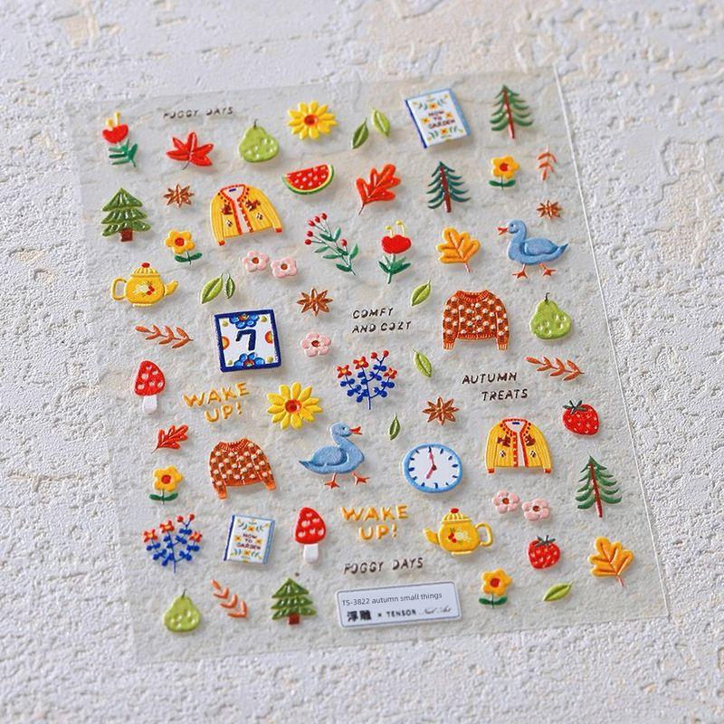 

Autumn Season Sweater Small Flower Element Nail Stickers Waterproof Nail Sticker Decorative Decals Ornament 3822 TS-3822 (stereo)