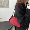 Fashion Texture Red Bag Women's New Suede Single Shoulder Crossbody Bag Small Underarm Hobo Bags