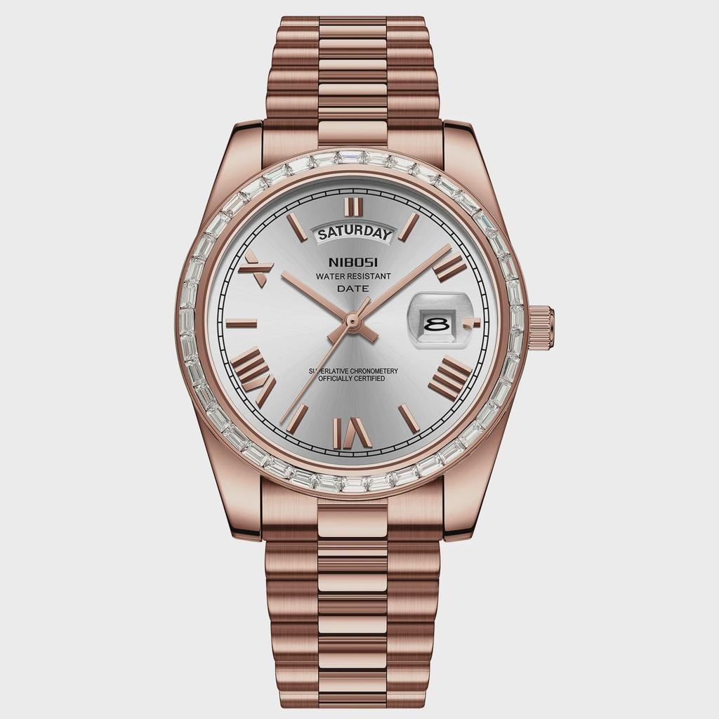 NIBOSI Fashion Men Watches Top Brand Luxury Wristwatch Day Date Miyota Quartz Watch Men Waterproof Clock