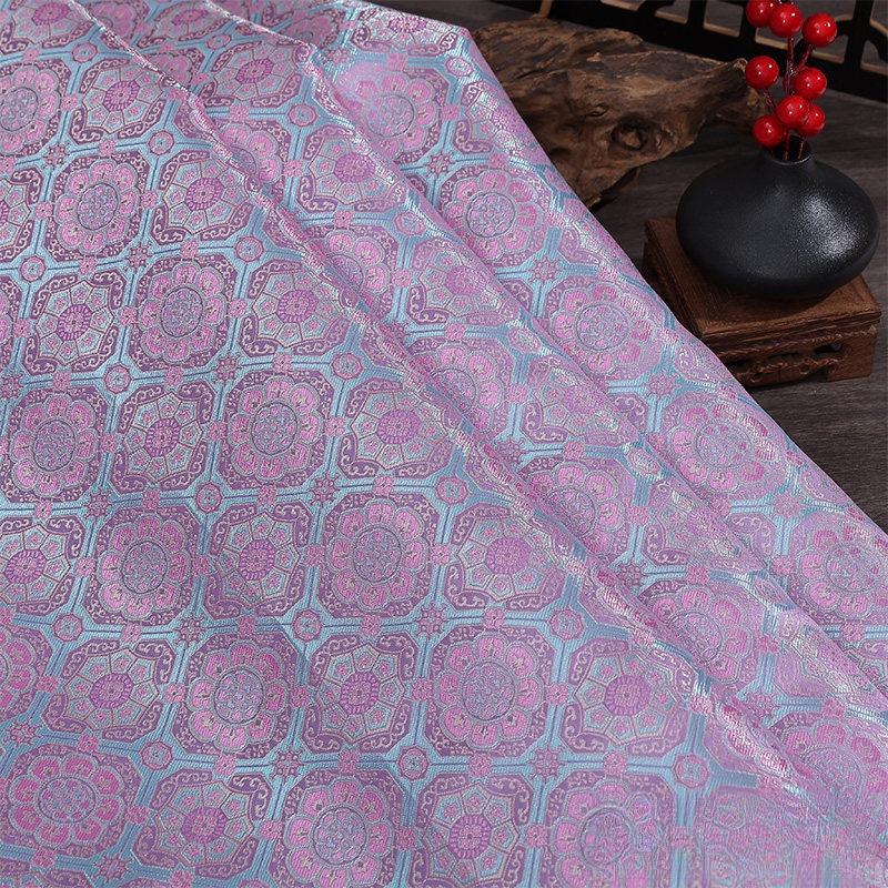 

Chinese Style Flower Pattern Brocade Cloth Jacquard Satin Fabric for Handmade DIY Hanfu Ancient Costume Ethnic Clothing 100x150cm