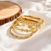 Dainty Zircon Paperclip Clasp Bracelet for Women Openable Stainless Steel Cuff Bangle Bracelets Fashion Charm Jewellery Gift
