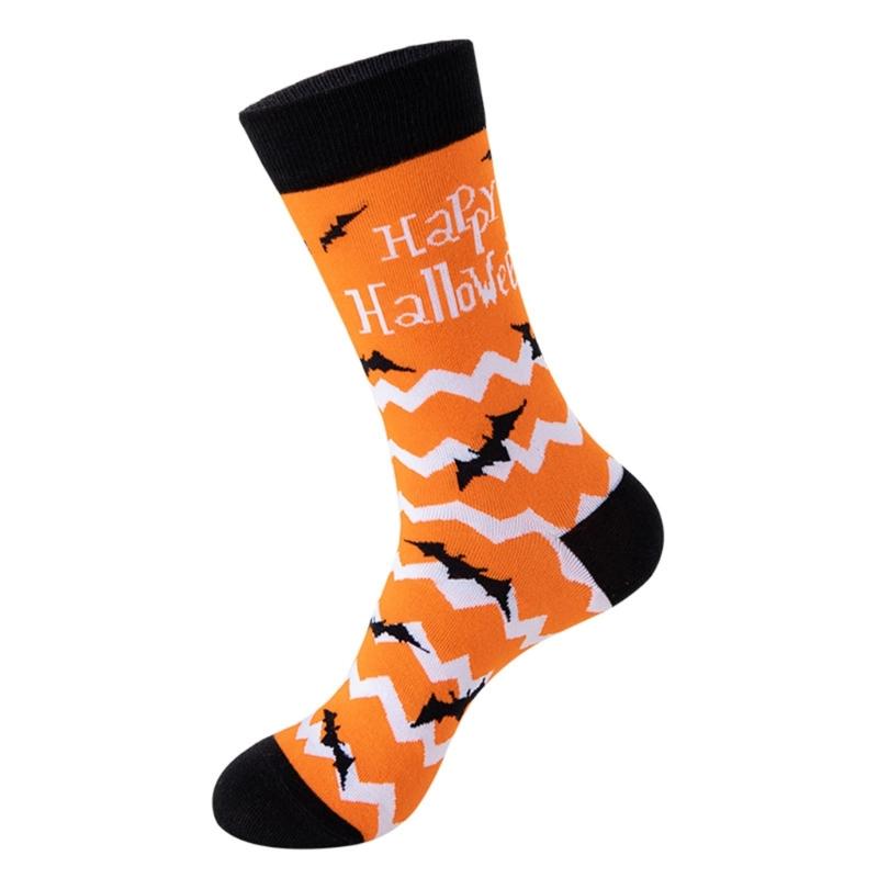 Halloween Socks with Scary Skulls, Vampire Teeth, and Pumpkin Faces Charm Designing Woman Man Autumn Winter Socks