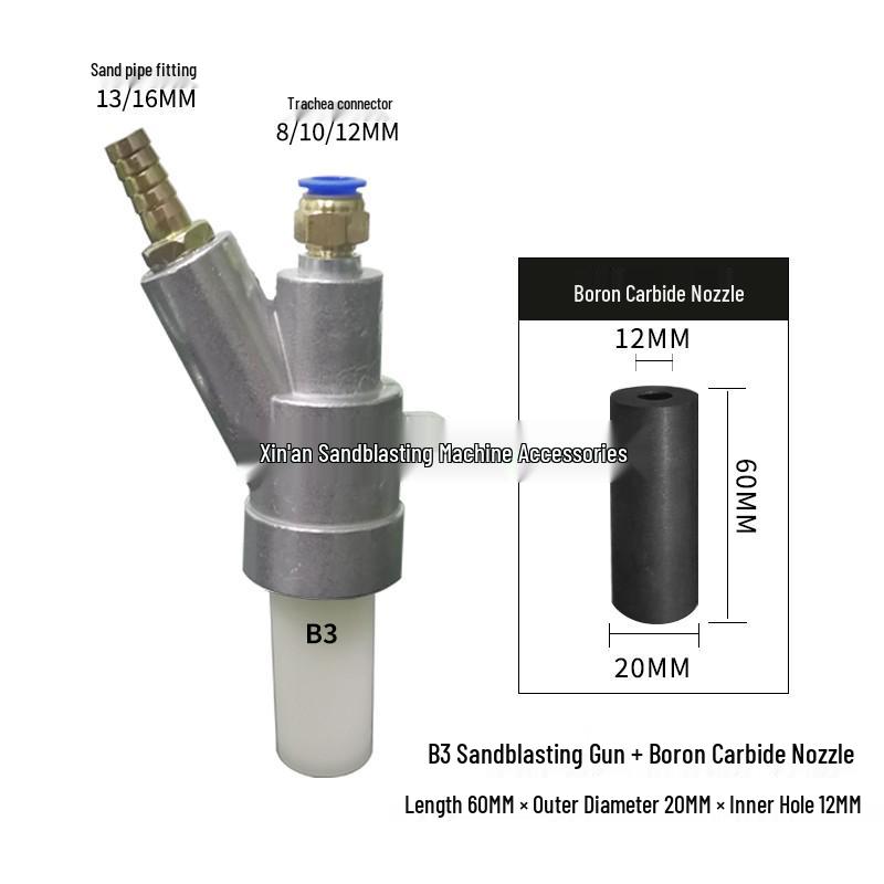 Type B Boron Carbide Sandblasting Nozzle for Manual & Automatic Rust Removal Machines