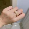 Xiancan S925 Silver Gold-Plated Retro Old Money Style Open Fashion Ring