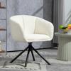 Armchair, Upholstered Chair with Comfortable Seat Shell, Swivel, Cozy Cover, up to 120 kg, Cream White
