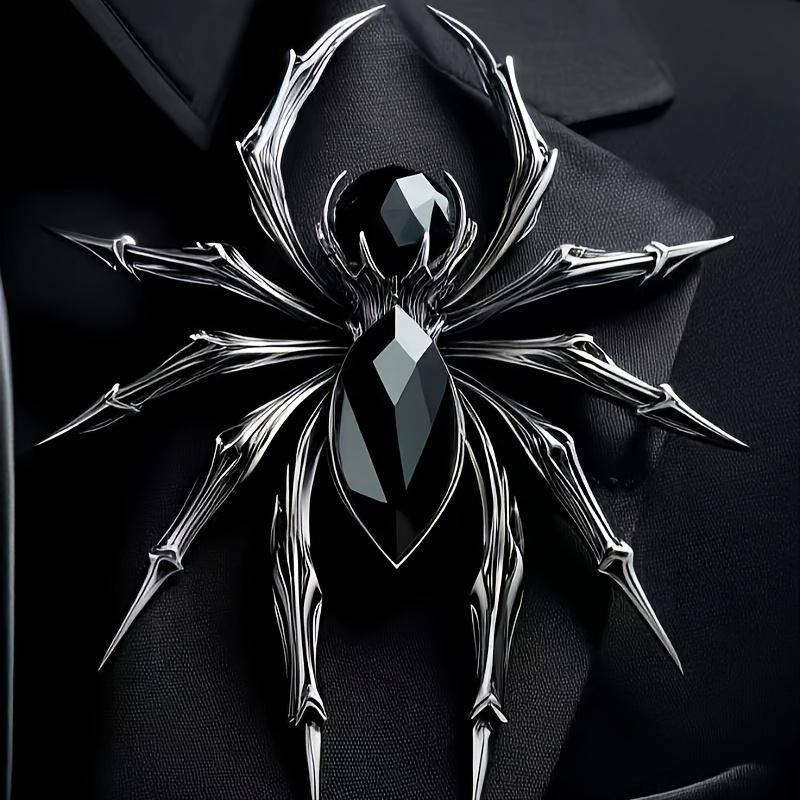 

Golden & Silvery Alloy Spider Brooch Pins for Men | Vintage-Inspired Design, Faux Gemstone Embellished, Chain Necklace Accessory for Suits, Jackets Spider Chainless серебряный