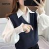 Women's 2025 Spring/Autumn Loose Knit Sweater & Vest Set