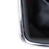 VW Golf IV 97-03 Gear Shift Knob With Boot, Red Stitch & Chrome Frame, 5-Speed, 12mm Hole