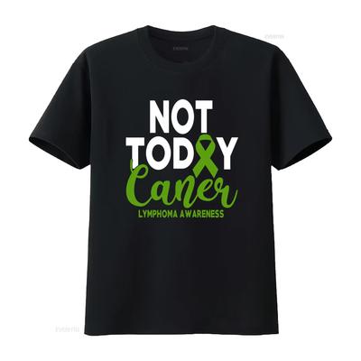 Cancer Lymphoma Awareness Green Non Hodgkins T Shirt Vintage Washed Fashion Unisex Soft Homme Versatile Streetwear Stretched