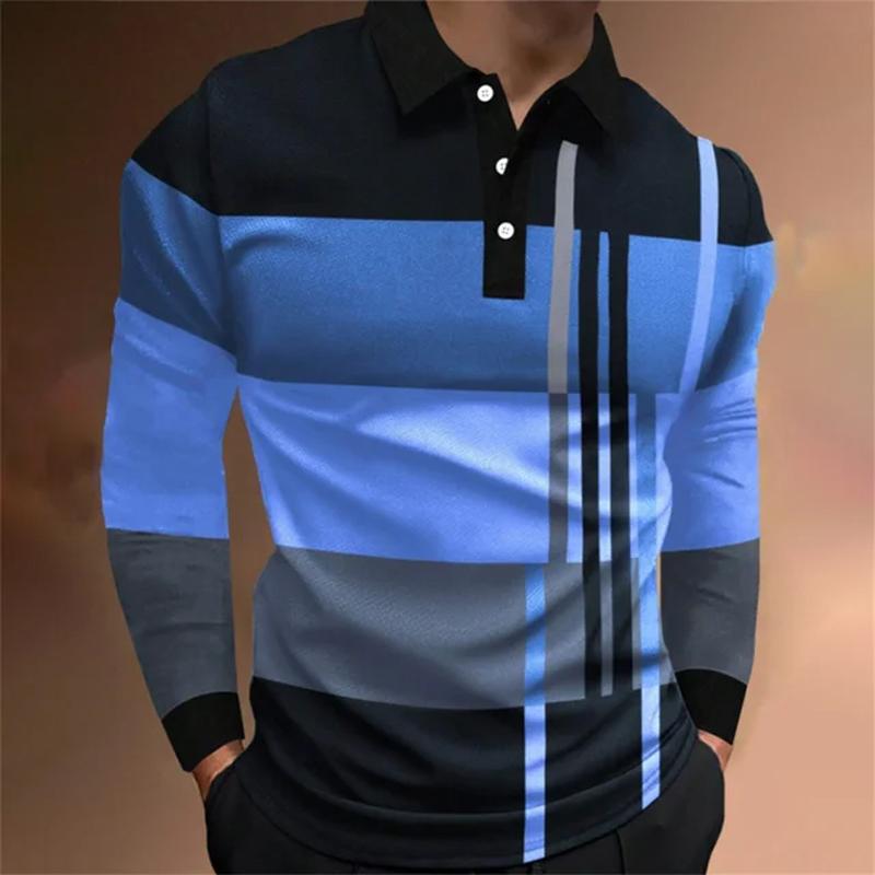 Spring Mens Polo Shirt Long Sleeve Stand Basic Blouse Tee Shirt Top Casual T-shirt Men Shirt