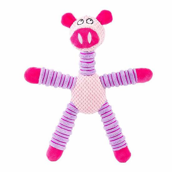 Dog Plush Toy for Aggressive Chewers Squeaky Chew Toy Soft Long Leg Elephant розовый