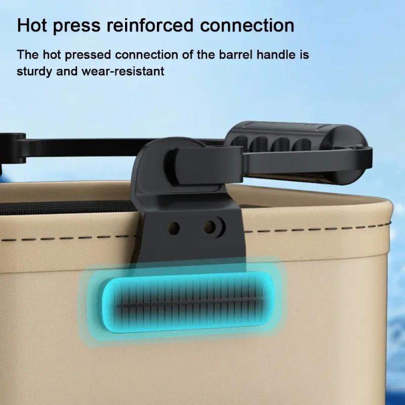 8L/13L Multifunction Folding Fishing Bucket With Ergonomic Handle Bucket Waterproof Outdoor Camping Bucket Fishing Accessories