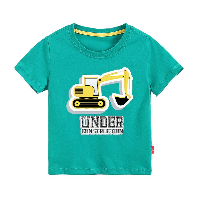 New Boys' Pure Cotton Short-Sleeve Printed T-Shirt - Round Neck Summer Top