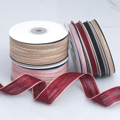 Bricolaj, romantic și confortabil, pe două fețe, cu manșetă, dungi ondulate din bumbac și in, panglică colorată, fundă pentru bricolaj, panglică de păr împletită, ac de păr, panglică decorativă