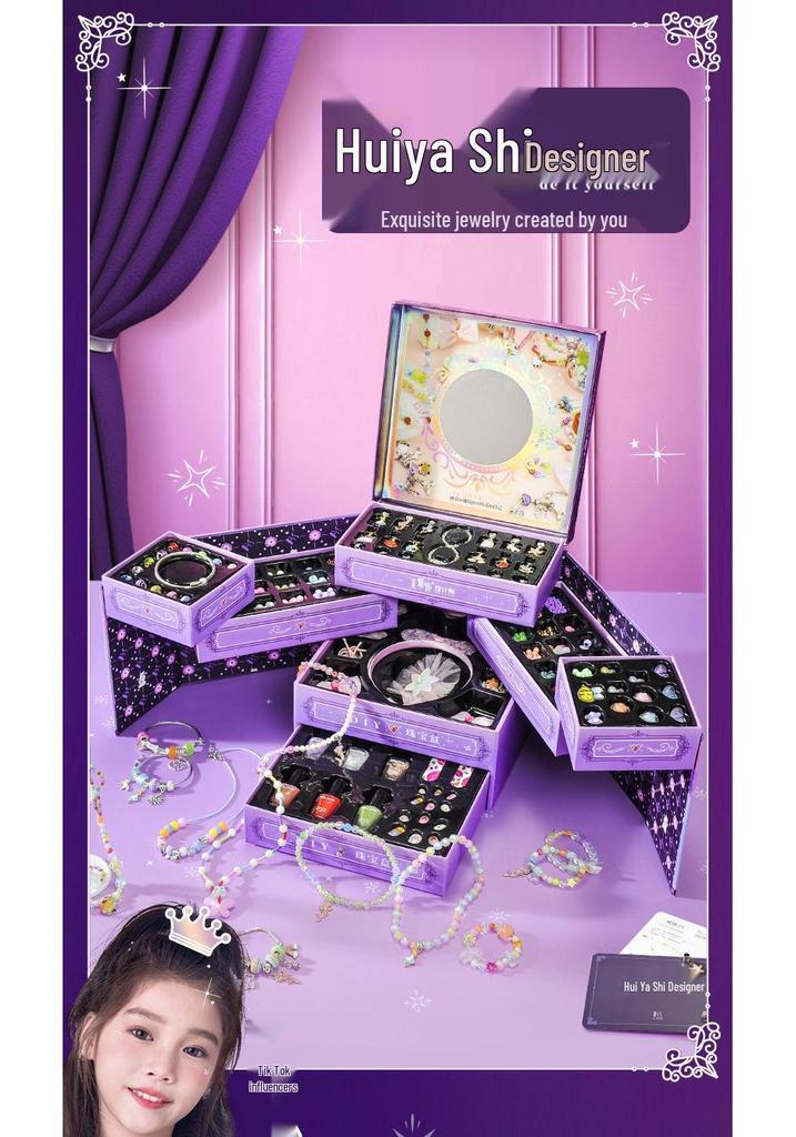 Children's Beaded Jewelry DIY Set: Princess Playhouse Toy for Girls' Birthday Gift