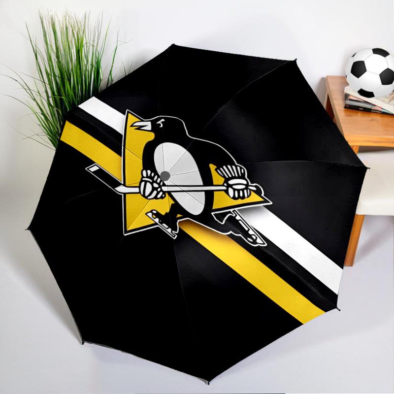 Penguins Heart Logo Art Umbrella 8-Frame for Travel, Camping, Casual Lightweight Portable Umbrella, Essential for Every Family Holidays Gift