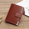 Luxury Short Men Tri- Fold Wallets PU Leather Buckle Coin Purse Multifunctional with Zipper Photo Card Holder Male Clutch