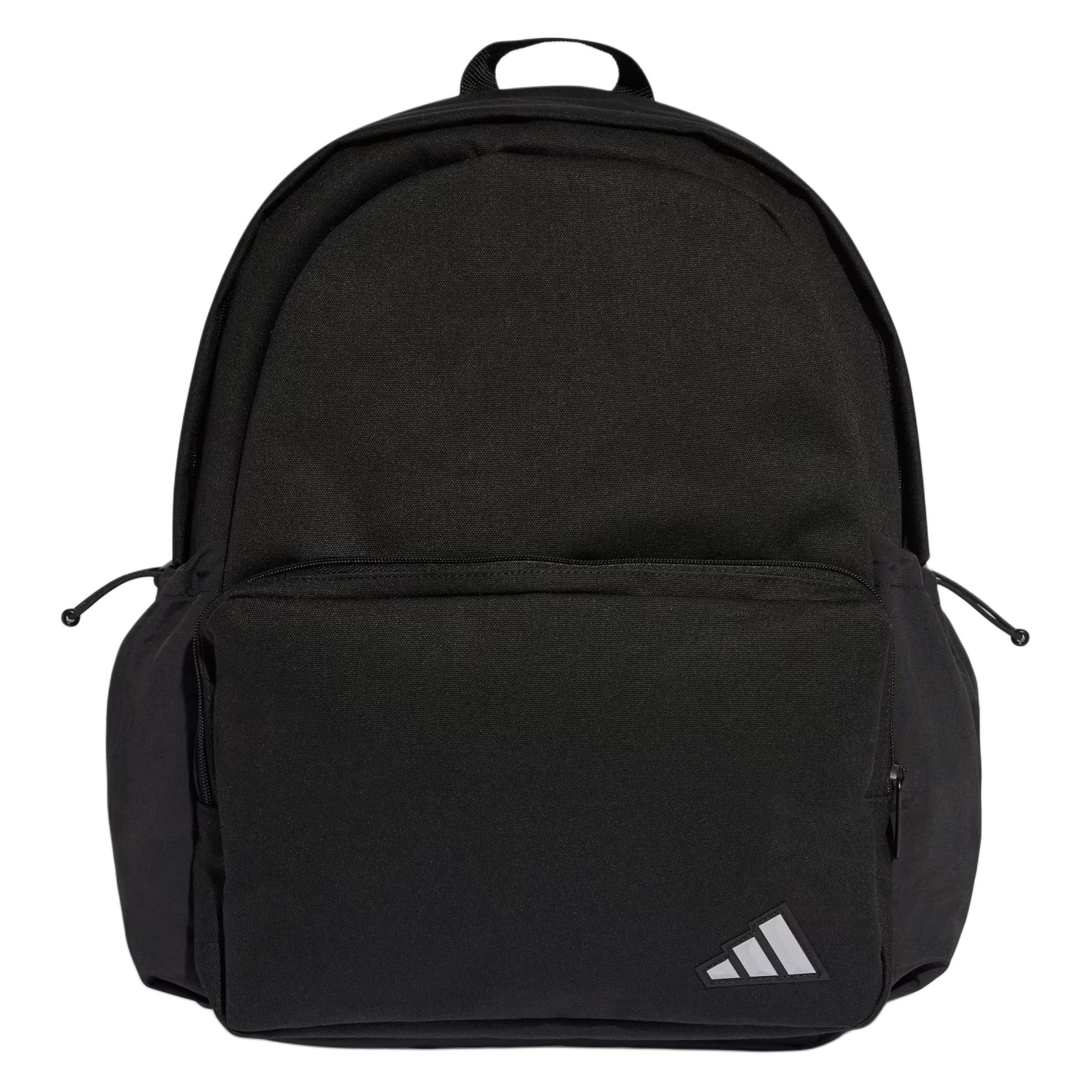Adidas Essentials 27.4L Fashion Simple Polyester Backpack Unisex Backpack Black Silver KA6766 Black & Silver