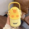 With Straw Vacuum Flask Stainless Steel Bouncing Vacuum Cup Cute Insulated Water Bottle  Children
