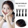 Elegant Black Metal Hair Clip for Women - Forehead, Bangs, Duckbill Style