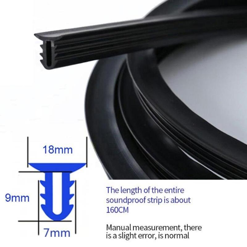 2Pcs Auto Dashboard Sealing Strip Sound Insulation Rubber Weatherstrip Universal for Car Stickers Accessories.