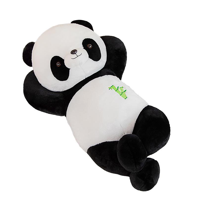Cute Giant Panda Throw Pillow Plush Toy Doll Zoo Black And White Panda Doll Children Soothing Doll
