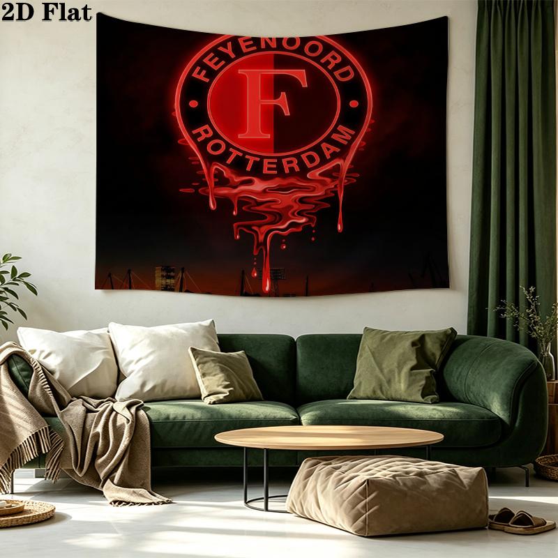 Tapestry z nadrukiem Feyenoord Rotterdam – Dekoracja ścienna do sypialni, akademików i wystroju domu