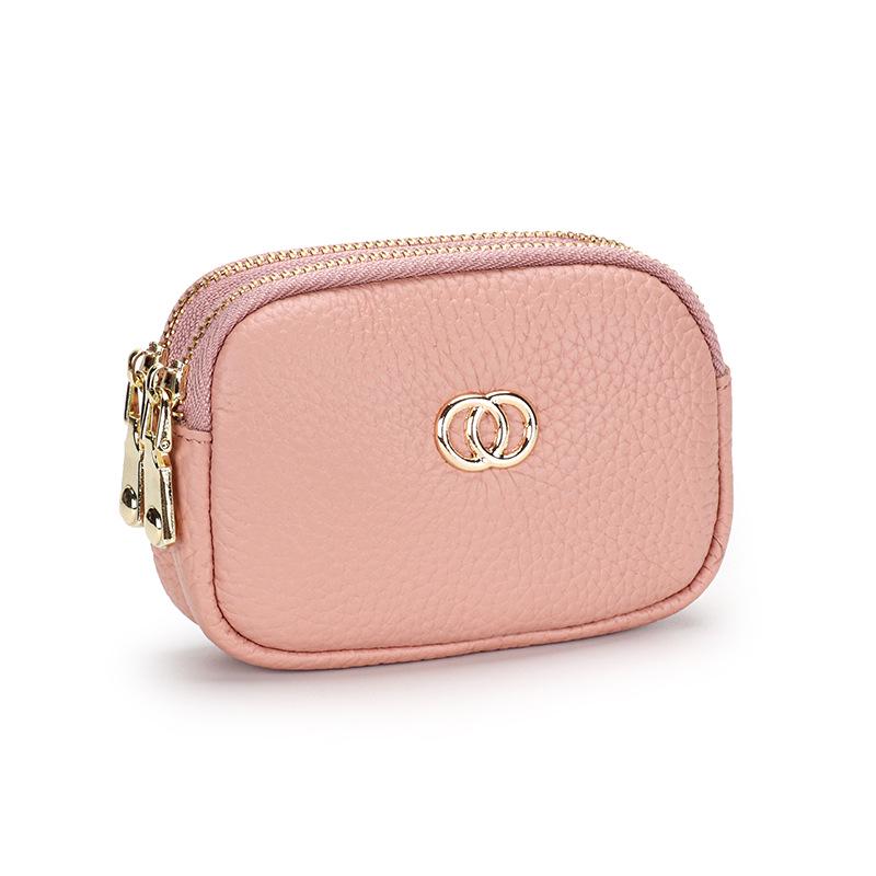 

Women s Genuine Leather Mini Clutch Coin Purse - Korean Style Fashion Bag for Lipstick and Small Items розовый