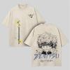 2025 Hot Anime Demon Slayer T-shirt Zenitsu Manga Washed Streetwear Loose Pure Cotton Short Sleeve Tee Shirt Men Women Clothing