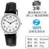 [Citizen Q&Q] Analog Water-Resistant Wristwatch with Date Display and Leather Strap D021-304 for ...