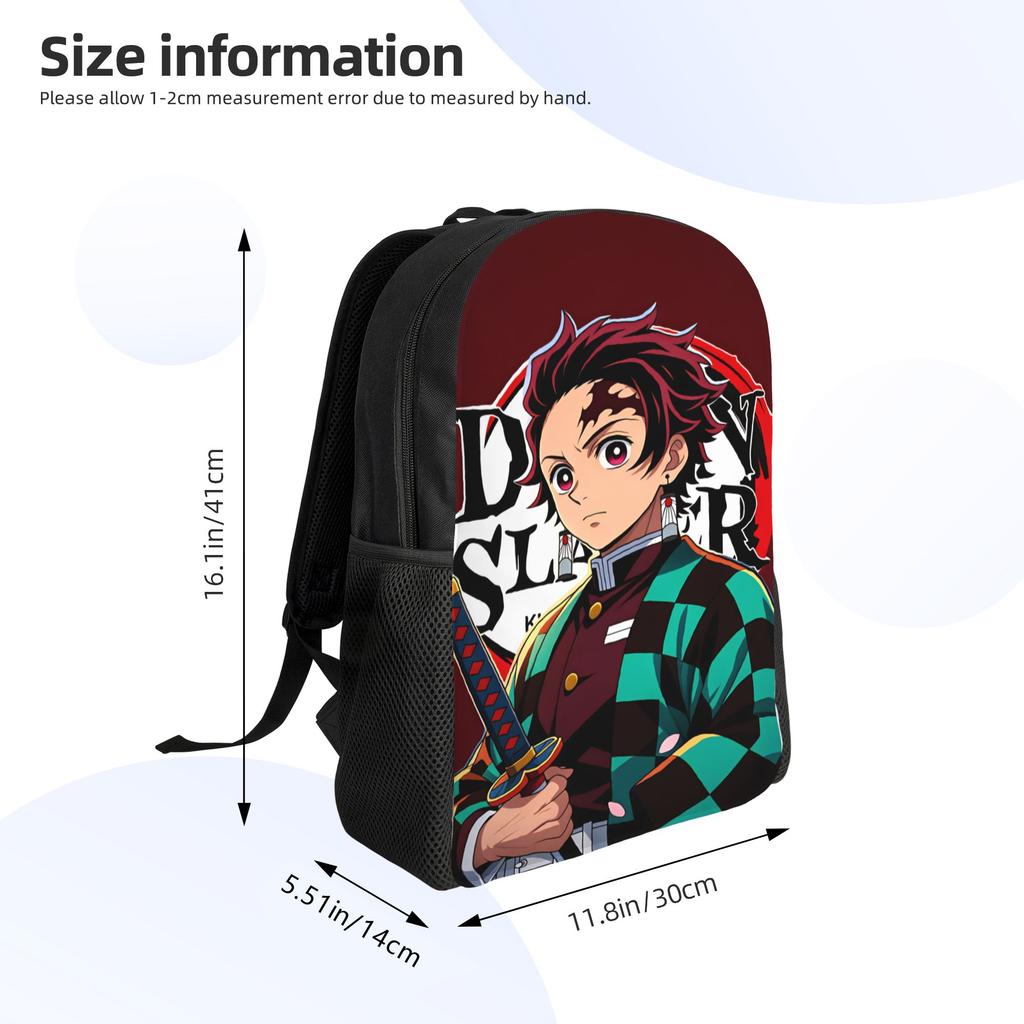 Kamado Tanjiro Backpack Demon Slayered Daily Backpacks Girl Design Breathable School Bags Novelty Rucksack