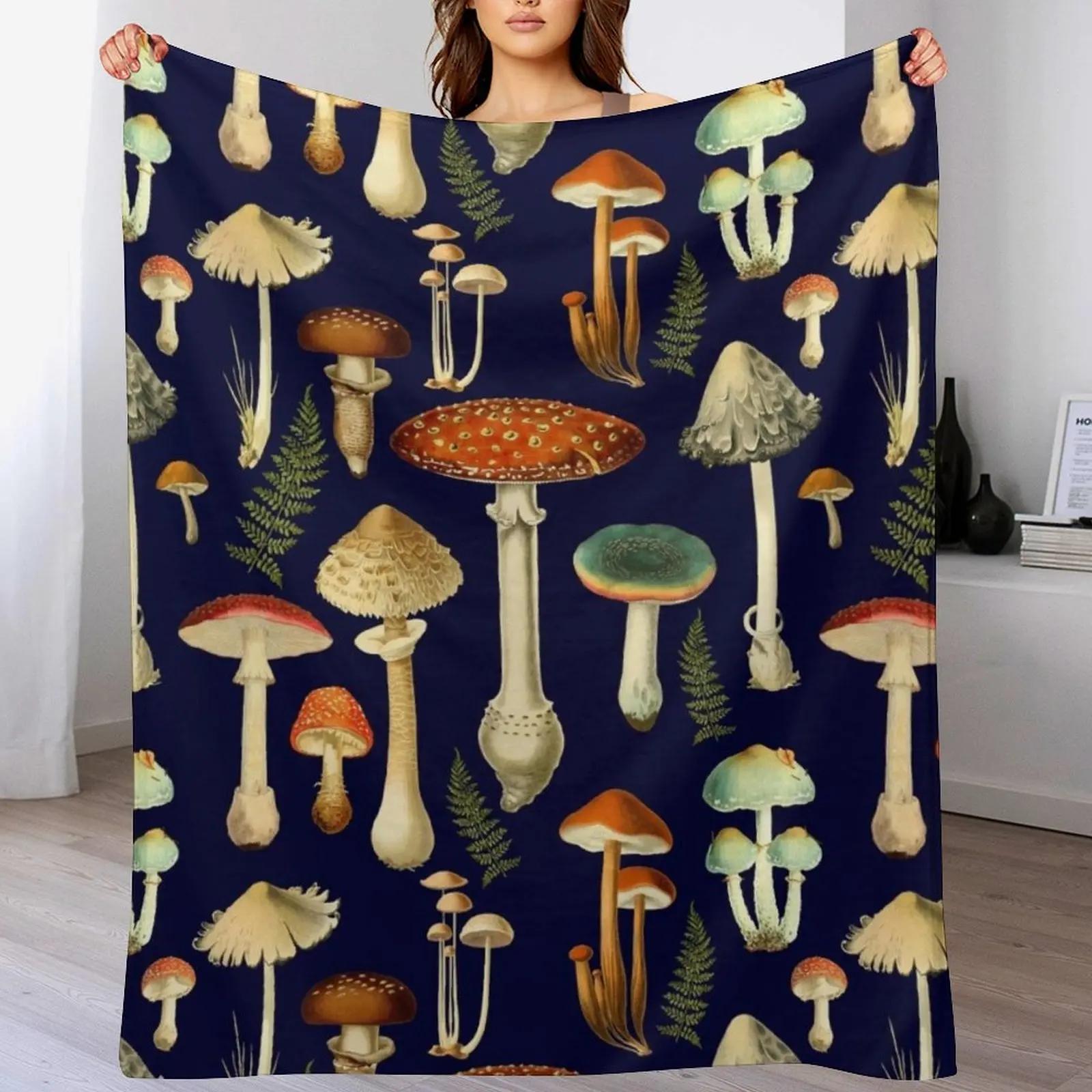 Toadstools Throw Blanket Luxurious Soft Fuzzy Blanket for Sofa Bed 102x76cm(40x30in)