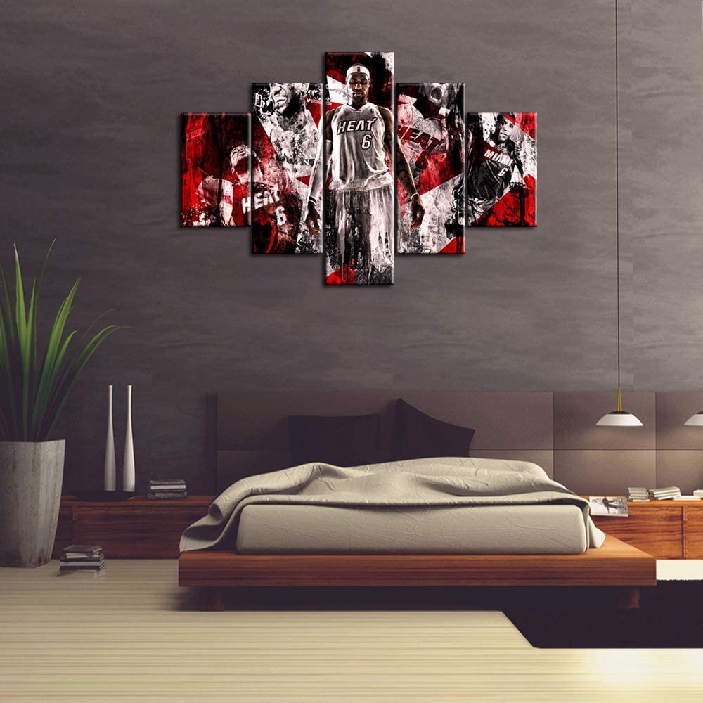 

5 шт., звезда баскетбола, спортивный тренажерный зал, 5 шт., картины, художественный домашний декор, декор комнаты, абстрактные картины, холст, постер, 5 панельных стен