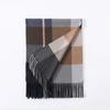 Plaid scarf men's autumn and winter classic trendy earth color warm versatile imitation cashmere scarf for boyfriend