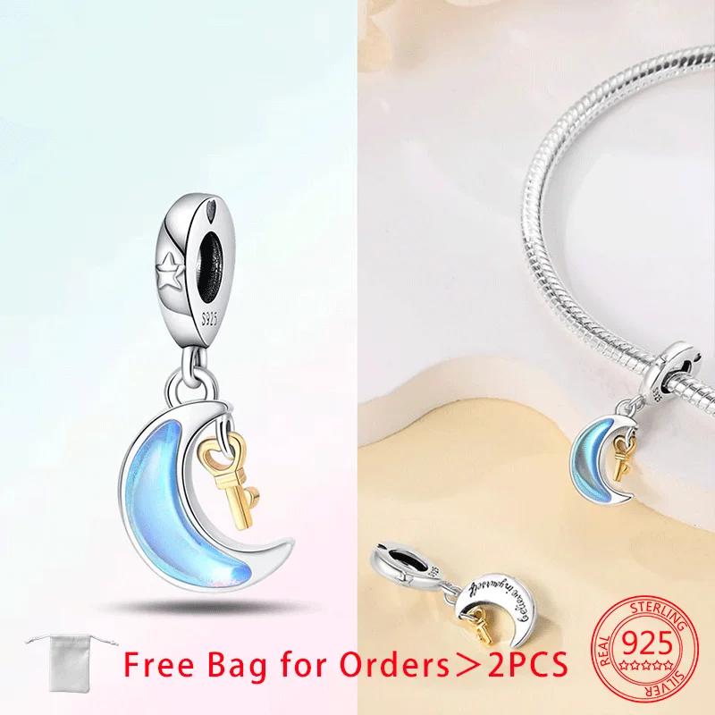 Zircon Moon Stars Planets Pendant Charm Bead Charms Bead Charms Compatible With Do It Yourself Women Copper Jewellery Authentic Bracelets Necklaces Fi