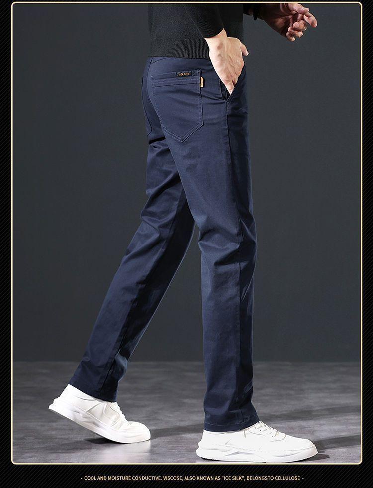 Pantalones Casuales Rectos Elásticos Resistentes al Desgaste para Hombre - Estilo Coreano para Primavera/Otoño