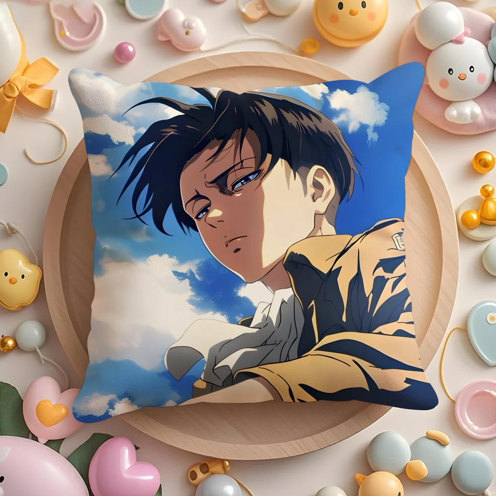 L-Levi Anime A-Ackerman Cushion Cover Home & Car Multi-Scene Pillow Cover - Reversible, Soft & Durable for Daily Use