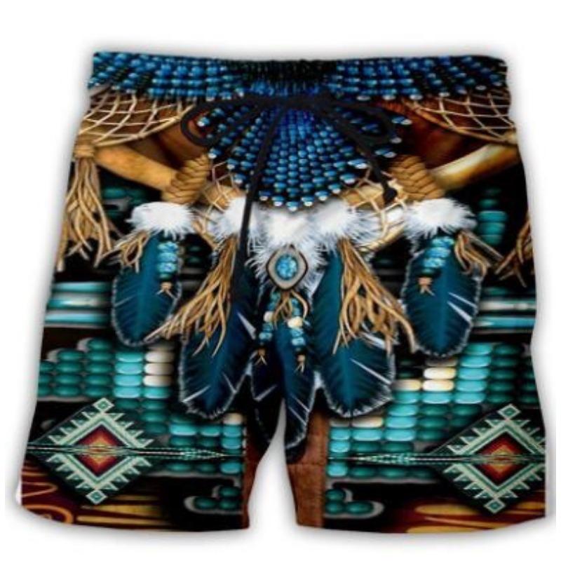 Summer Gradient Snowflake Ice Crystal Print 3D Shorts for Men's Casual Beach Pants Shorts Men’s