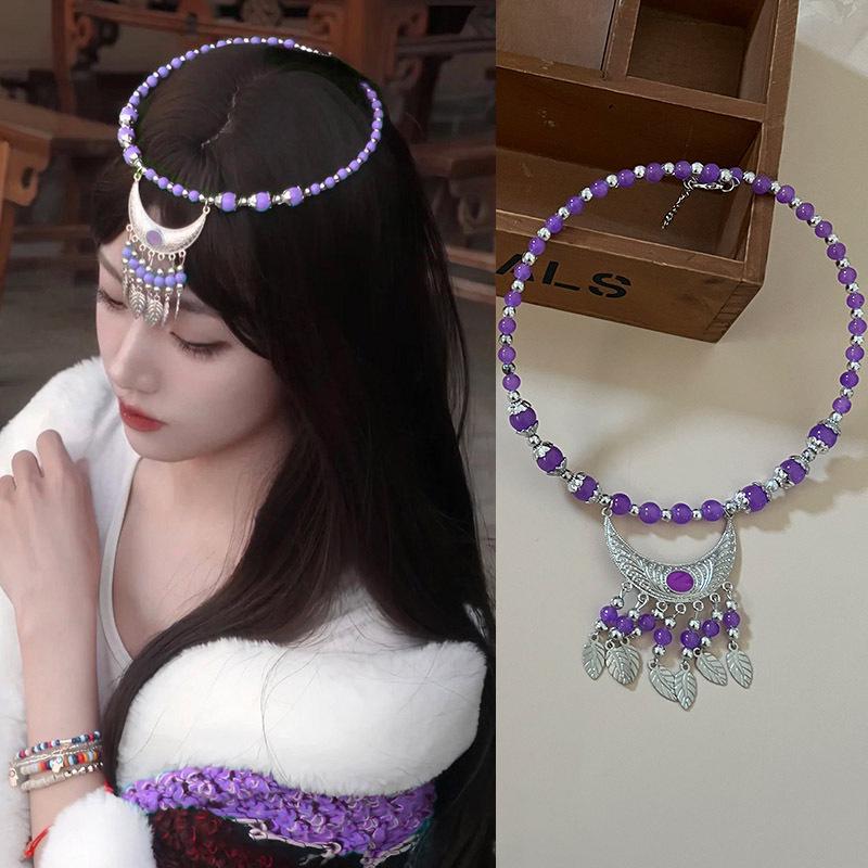Bohemian Princess Tassel Forehead Pendant - Exotic Ethnic Style Hair Accessory