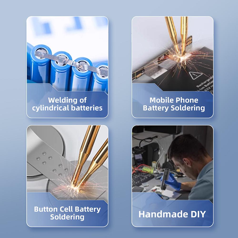 1-In-1 Battery Spot Welder, Led Lighting Dual Pulse Welding Circuit Board Welding Tool For Welding Nickel Sheets