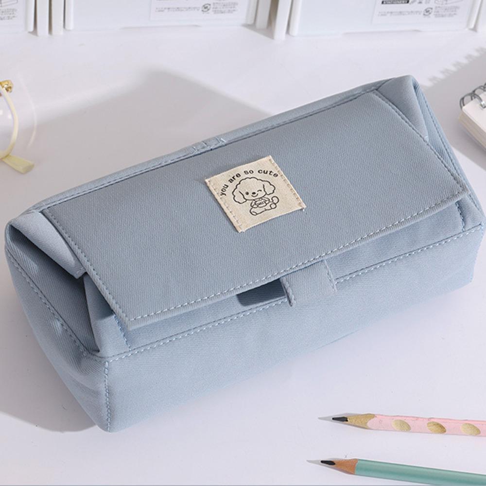 Canvas Pencil Case Puppy Pattern Stationery Storage Bag Creative Pen Bag  Student Supplies