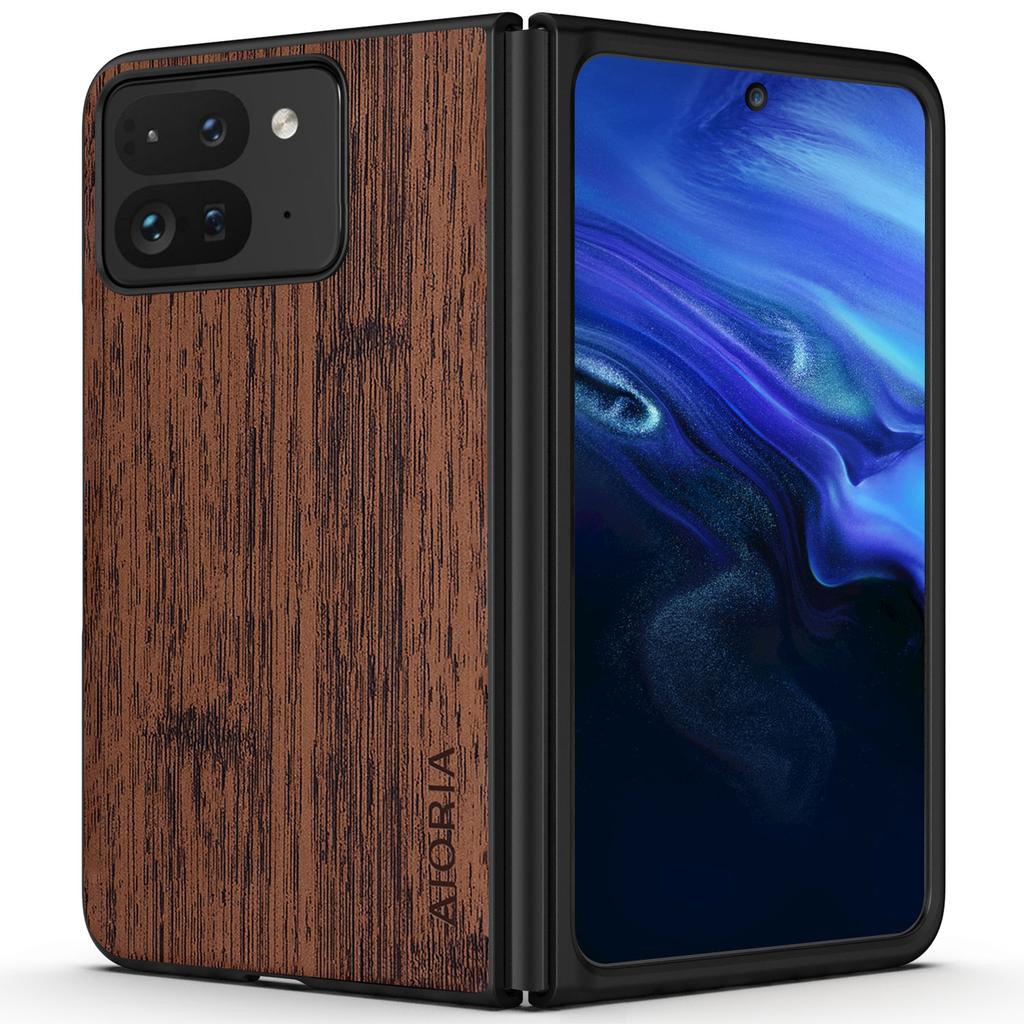 Case for Google Pixel 10 9 Pro Fold Funda Bamboo Wood Pattern Leather Phone Cover Luxury Coque for Pixel 10 Pro Fold Case Capa