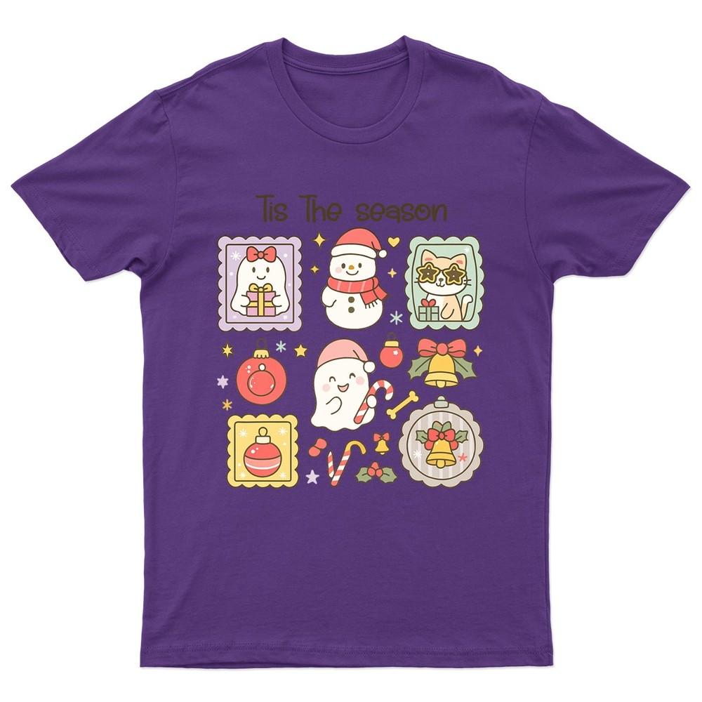 Tis The Season Christmas TShirt Unisex Gift Retro Seasonal Funny Xmas Santa a