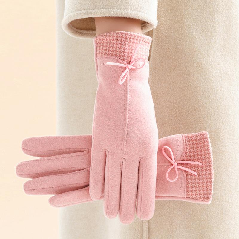 Winter Cashmere Gloves For Women Warm Touch Screen Glove Cold Proof Full Finger Mittens Outdoor Cycling Imitation Cashmere Glove