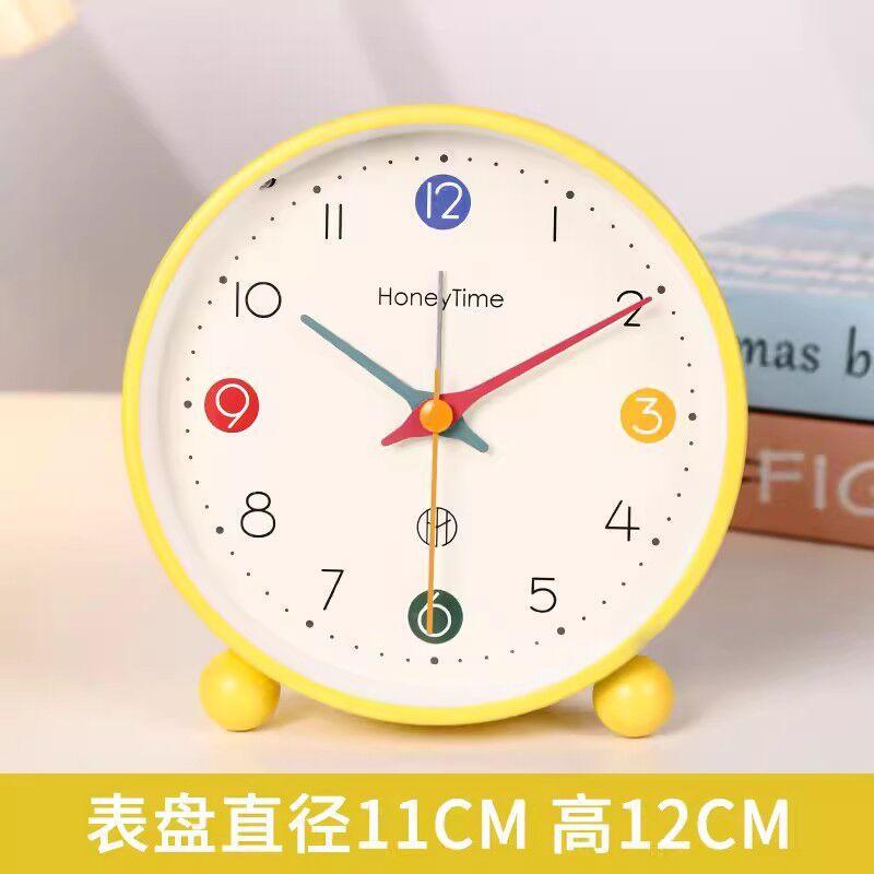 Creative Morandi Colorful Desktop Alarm Clock Students Wake Up Bedroom Decorative Clock Quartz Silent Watch Decorative Ornaments