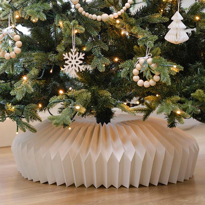 Artificial Tree Collar Adjustable Folding Holiday Decoration Tree Stand Base Cover For Living Room Photo Backdrops Entryway